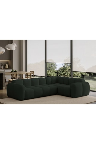 Canapé d’angle droit modulaire Cloud - Vert foncé - 6 places - En polyester
