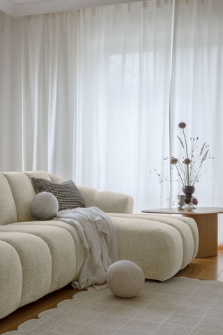 Canapé d’angle droit modulaire Shell - Beige - 6 places - En polyester