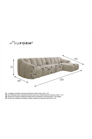 Canapé d’angle droit modulaire Shell - Beige - 6 places - En polyester