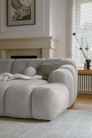 Canapé d’angle droit modulaire Shell - Gris clair - 6 places - En polyester