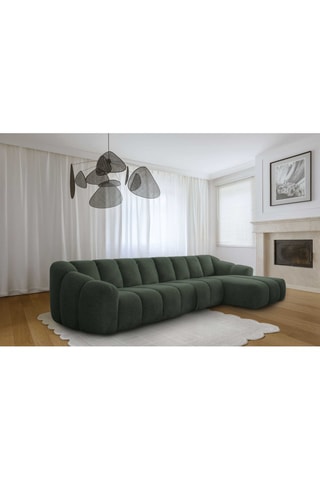 Canapé d’angle droit modulaire Shell - Vert foncé - 6 places - En polyester