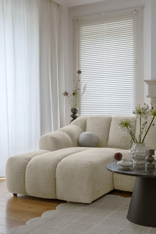 Canapé d'angle gauche modulaire Shell - Beige - 6 places - En polyester