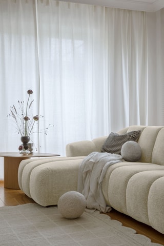 Canapé d'angle gauche modulaire Shell - Beige - 6 places - En polyester