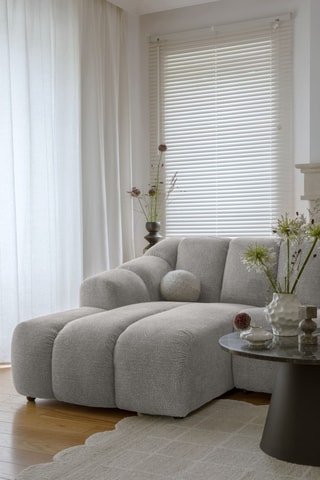 Canapé d'angle gauche modulaire Shell - Gris clair - 6 places - En polyester