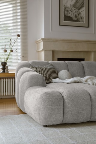 Canapé d'angle gauche modulaire Shell - Gris clair - 6 places - En polyester