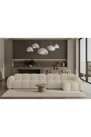 Canapé d’angle droit modulaire Cloud - Beige - 6 places - En polyester