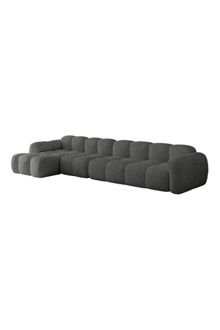Canapé d’angle gauche modulaire Cloud - Gris foncé - 6 places - En polyester