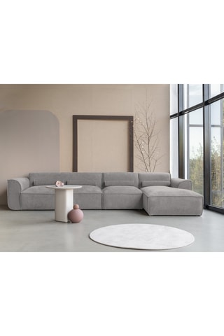 Canapé d’angle droit modulaire Flex Felix - Gris - 6 places - En polyester