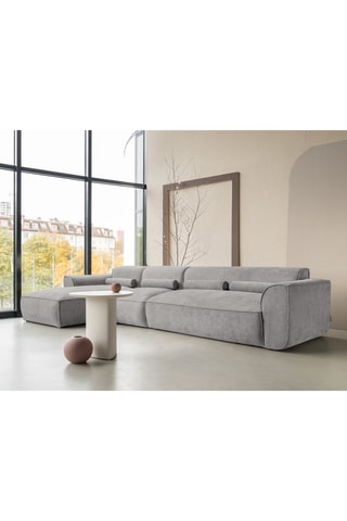 Canapé d’angle gauche modulaire Flex Felix - Gris - 6 places - En polyester