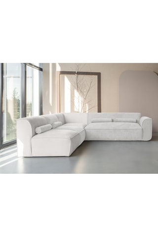 Canapé d’angle gauche modulaire Flex Felix - Beige - 7 places - En polyester