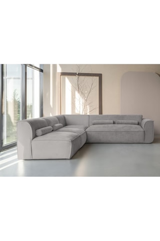 Canapé d’angle gauche modulaire Flex Felix - Gris - 7 places - En polyester