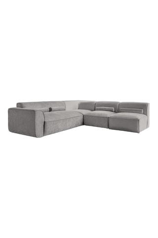 Canapé d’angle droit modulaire Flex Felix - Gris - 7 places - En polyester