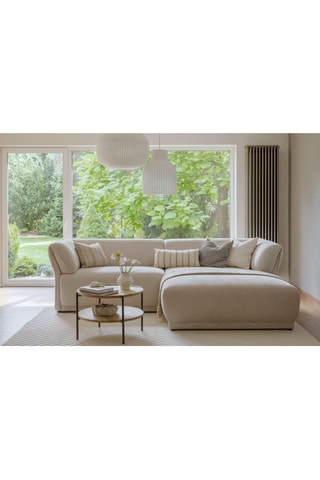 Canapé d’angle droit modulaire symétrique Gatsby - Beige - 4 places - En polyester