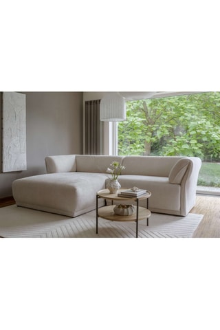 Canapé d’angle gauche modulaire symétrique Gatsby - Beige - 4 places - En polyester