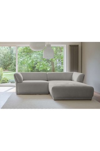 Canapé d’angle droit modulaire symétrique Gatsby - Gris clair - 4 places - En polyester