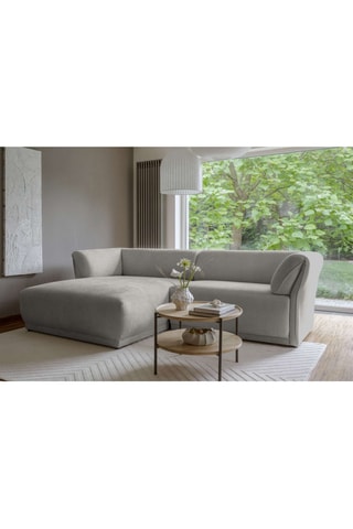 Canapé d’angle gauche modulaire symétrique Gatsby - Gris clair - 4 places - En polyester