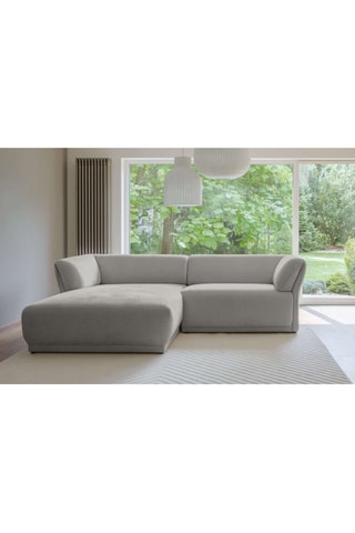 Canapé d’angle gauche modulaire symétrique Gatsby - Gris clair - 4 places - En polyester