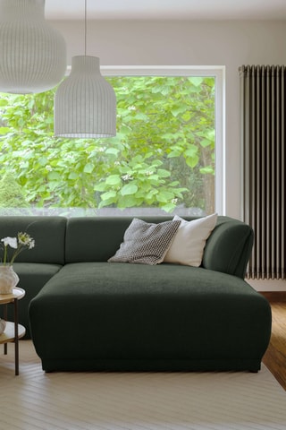 Canapé d’angle droit modulaire symétrique Gatsby - Vert foncé - 4 places - En polyester