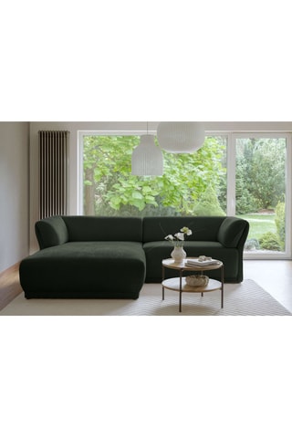 Canapé d’angle gauche modulaire symétrique Gatsby - Vert foncé - 4 places - En polyester