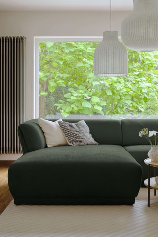 Canapé d’angle gauche modulaire symétrique Gatsby - Vert foncé - 4 places - En polyester