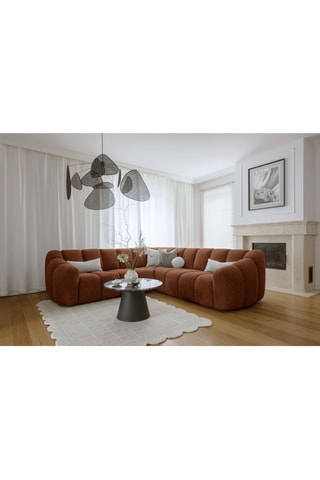 Canapé d’angle symétrique modulaire Shell - Rouge brique - 7 places - En polyester