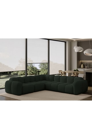 Canapé d’angle modulaire symétrique Cloud - Vert foncé - 7 places - En polyester
