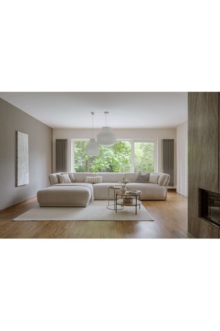 Canapé d’angle gauche modulaire Gatsby - Beige - 6 places - En polyester