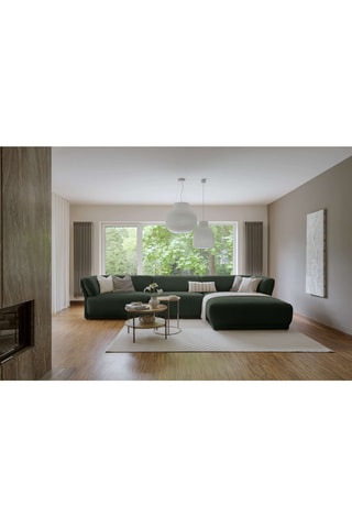 Canapé d’angle droit modulaire Gatsby - Vert foncé - 6 places - En polyester