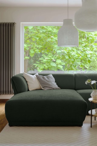 Canapé d’angle gauche modulaire Gatsby - Vert foncé - 6 places - En polyester