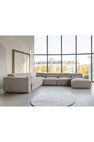 Canapé d’angle gauche panoramique modulaire Flex Felix - Beige foncé - 8 places - En polyester