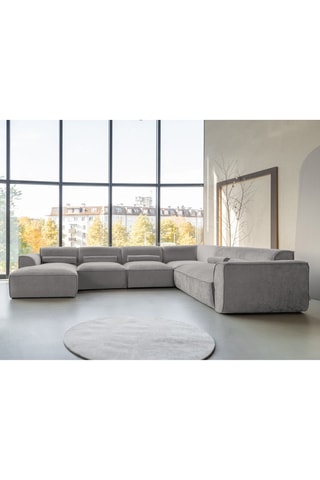 Canapé d’angle droit modulaire Flex Felix - Gris - 8 places - En polyester