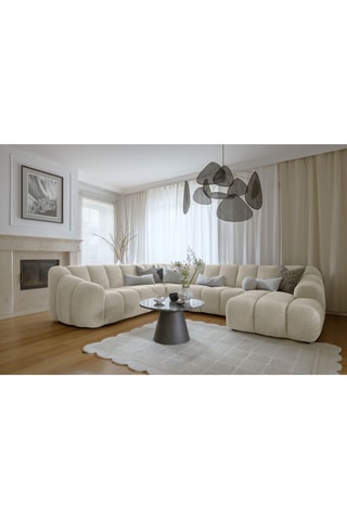 Canapé d’angle gauche modulaire Shell - Beige - 8 places - En polyester