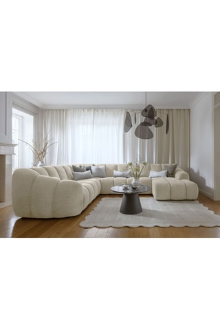 Canapé d’angle gauche modulaire Shell - Beige - 8 places - En polyester