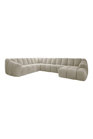 Canapé d’angle gauche modulaire Shell - Beige - 8 places - En polyester