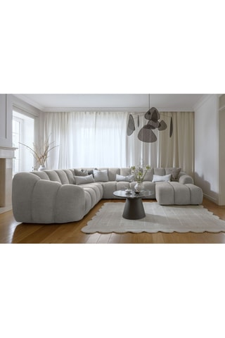 Canapé d’angle gauche modulaire Shell - Gris clair - 8 places - En polyester