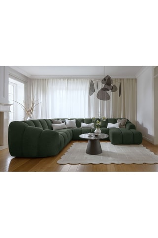 Canapé d’angle gauche modulaire Shell - Vert foncé - 8 places - En polyester