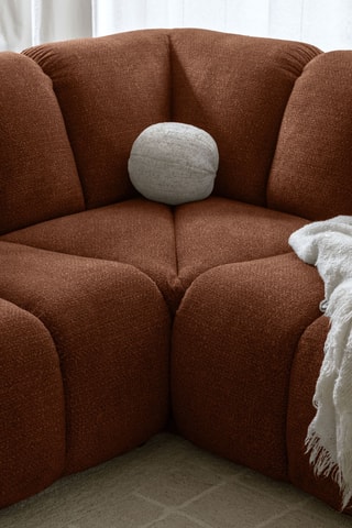 Canapé d’angle gauche modulaire Shell - Rouge brique - 8 places - En polyester