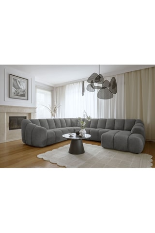 Canapé d’angle gauche modulaire Shell - Gris - 8 places - En polyester