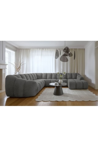 Canapé d’angle gauche modulaire Shell - Gris - 8 places - En polyester