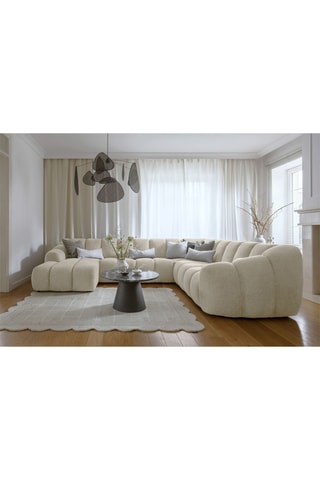 Canapé d'angle droit panoramique modulaire Shell - Beige - 8 places - En polyester