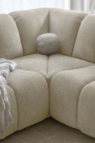 Canapé d'angle droit panoramique modulaire Shell - Beige - 8 places - En polyester