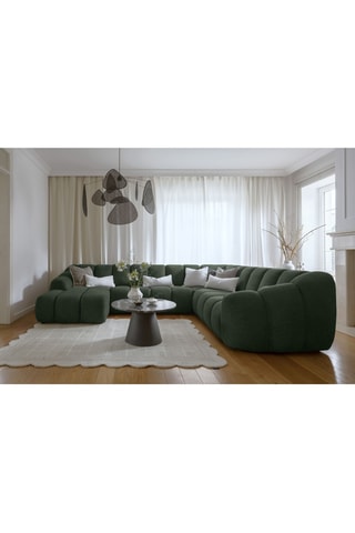 Canapé d’angle droit panoramique modulaire Shell - Vert foncé - 8 places - En polyester