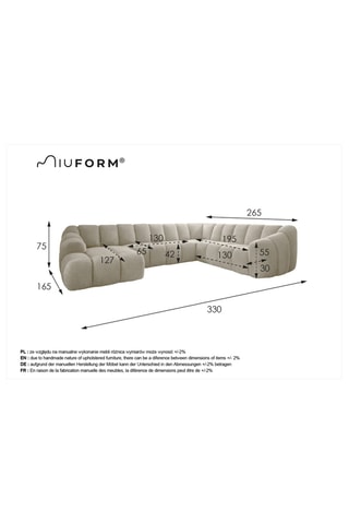 Canapé d’angle droit panoramique modulaire Shell - Vert foncé - 8 places - En polyester