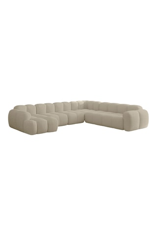 Canapé d’angle droit panoramique modulaire Cloud - Beige - 8 places - En polyester