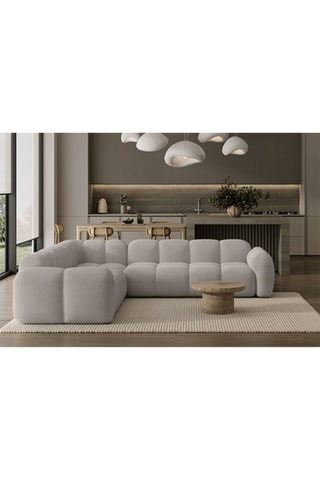 Canapé d’angle modulaire symétrique Cloud - Gris clair - 7 places - En polyester