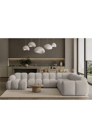 Canapé d’angle droit panoramique modulaire Cloud - Gris clair - 8 places - En polyester