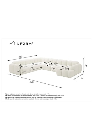 Canapé d’angle gauche panoramique modulaire Cloud - Vert foncé - 8 places - En polyester