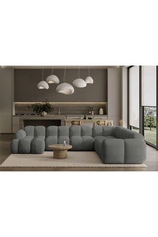 Canapé d’angle droit modulaire Cloud - Gris foncé - 8 places - En polyester