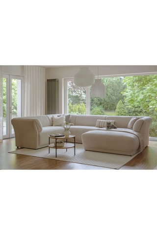 Canapé d’angle gauche panoramique modulaire Gatsby - Beige - 7 places - En polyester