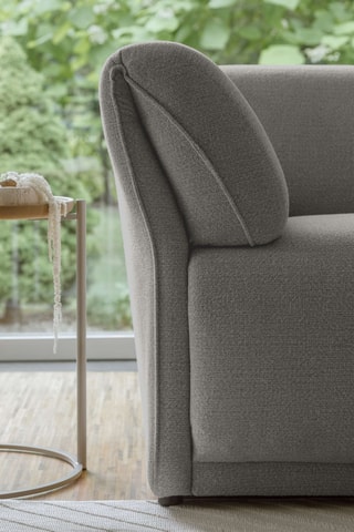 Canapé d’angle gauche panoramique modulaire Gatsby - Gris clair - 7 places - En polyester